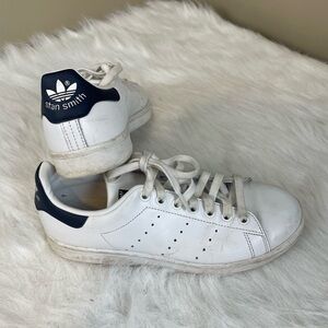 Adidas Stan Smith White Sneakers Blue Heel Tab 7